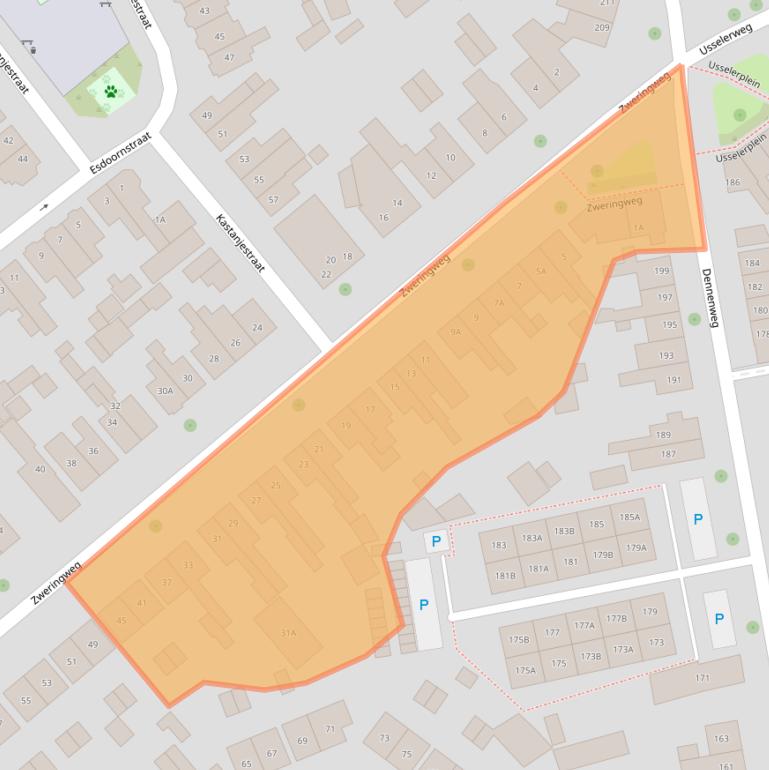 Kaart van postcodegebied 7545CP.