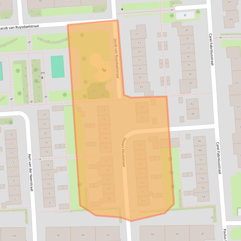 Kaart van postcodegebied 7545DD.