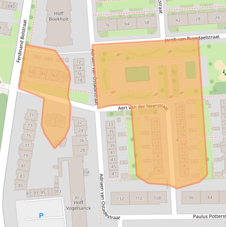 Kaart van postcodegebied 7545DE.