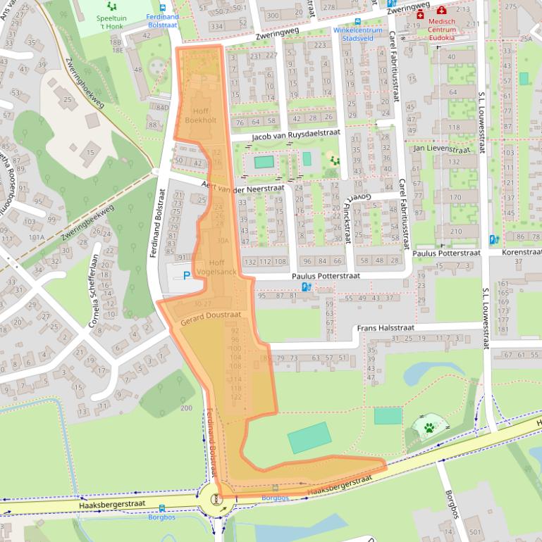 Kaart van postcodegebied 7545DS.