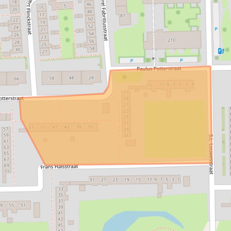 Kaart van postcodegebied 7545DT.