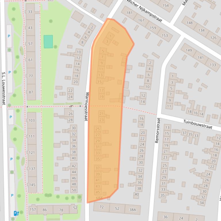 Kaart van postcodegebied 7545EE.