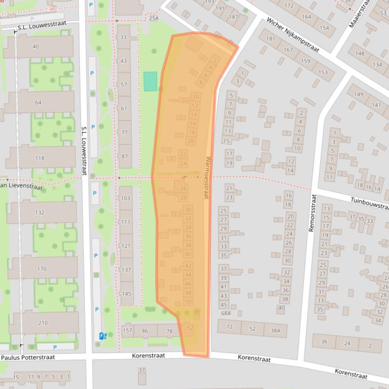 Kaart van postcodegebied 7545EG.