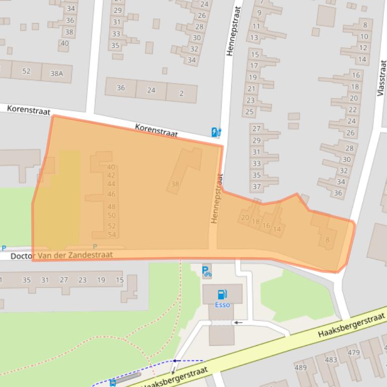 Kaart van postcodegebied 7545EK.