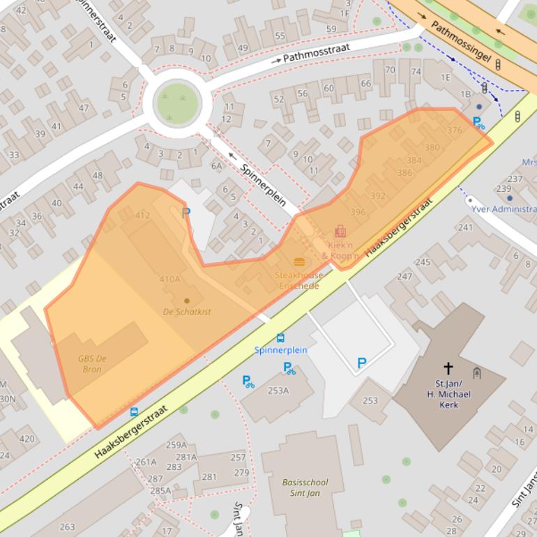 Kaart van postcodegebied 7545GA.