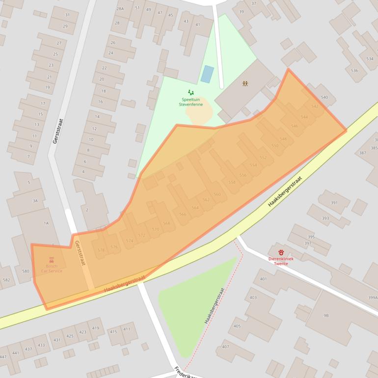 Kaart van postcodegebied 7545GD.