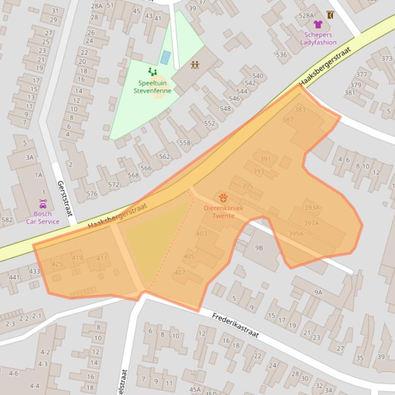 Kaart van postcodegebied 7545GL.