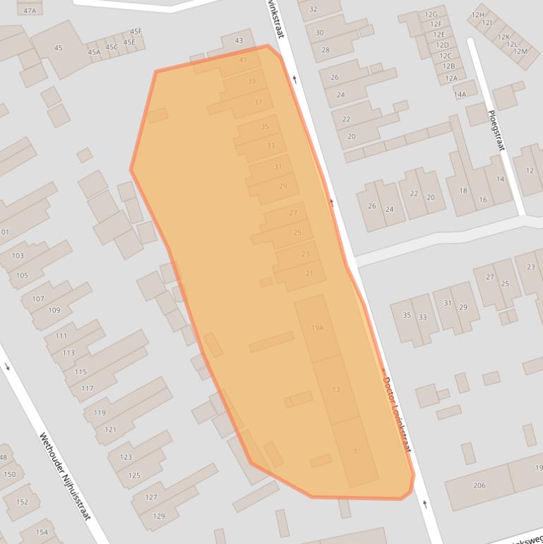 Kaart van postcodegebied 7545JS.