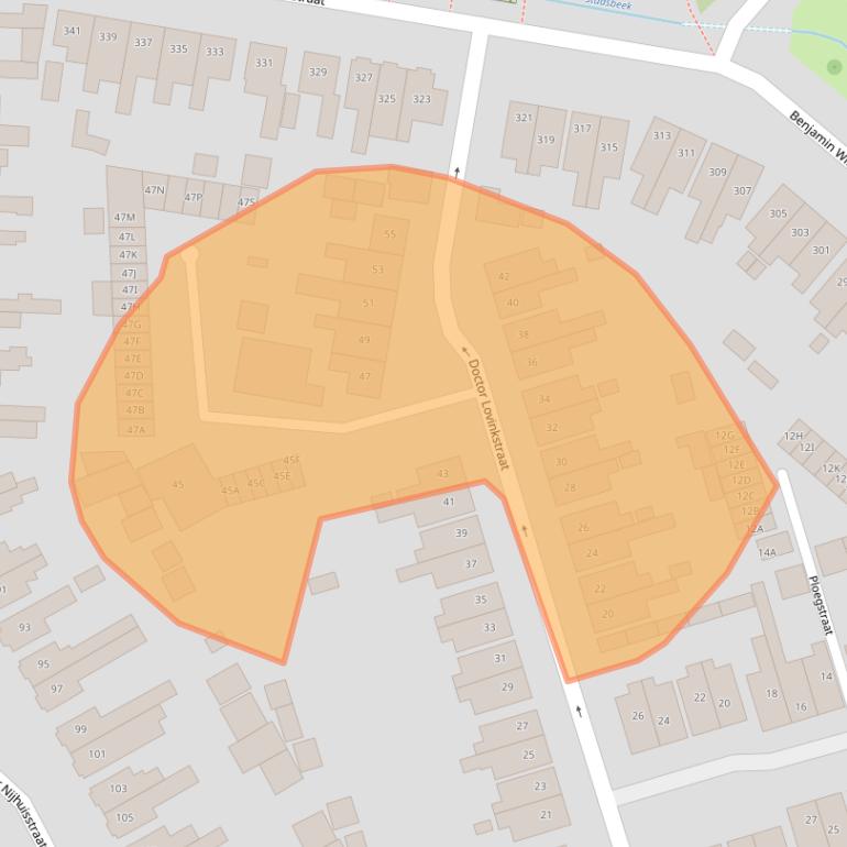Kaart van postcodegebied 7545JT.