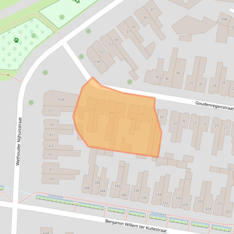 Kaart van postcodegebied 7545JX.
