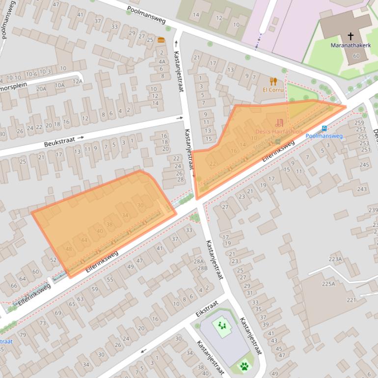 Kaart van postcodegebied 7545KG.