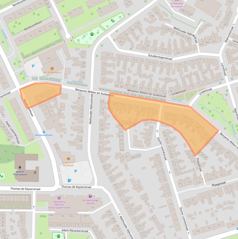 Kaart van postcodegebied 7545KV.