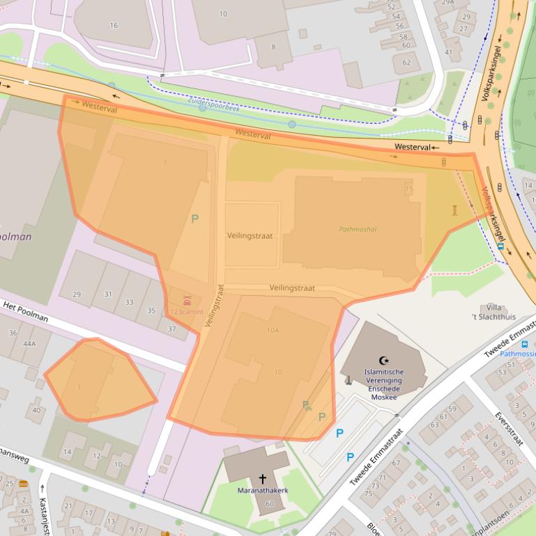 Kaart van postcodegebied 7545LZ.