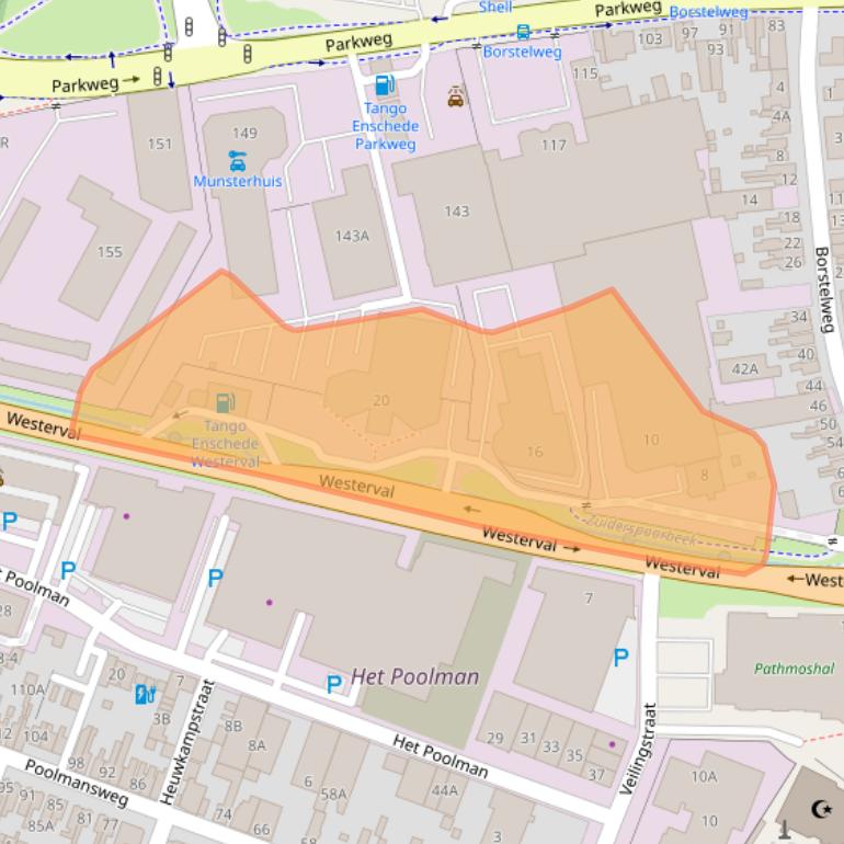 Kaart van postcodegebied 7545MZ.