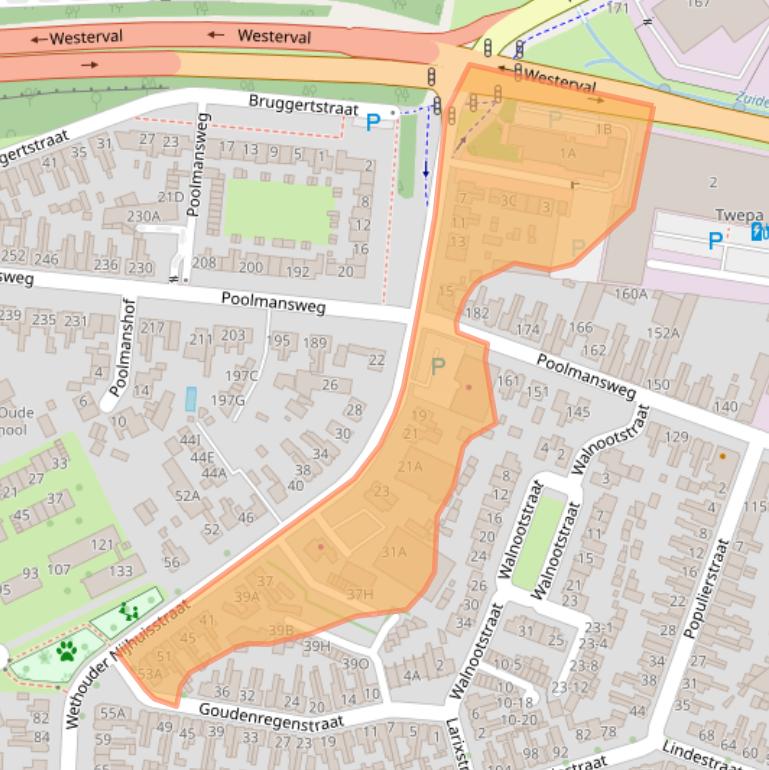 Kaart van postcodegebied 7545NA.