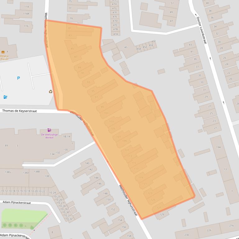Kaart van postcodegebied 7545NC.