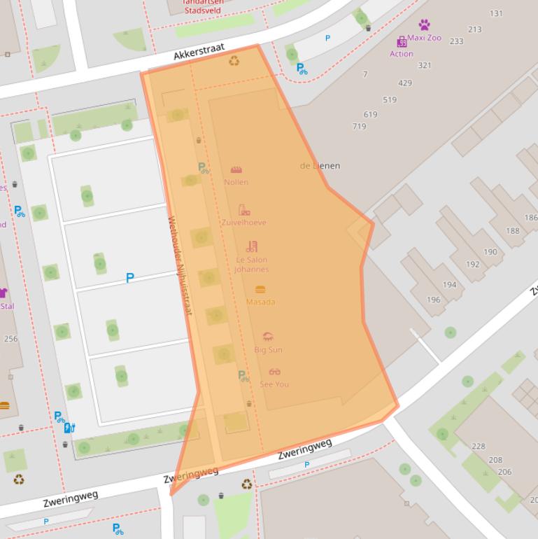 Kaart van postcodegebied 7545NH.