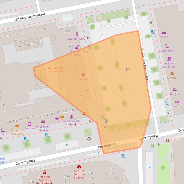 Kaart van postcodegebied 7545NR.