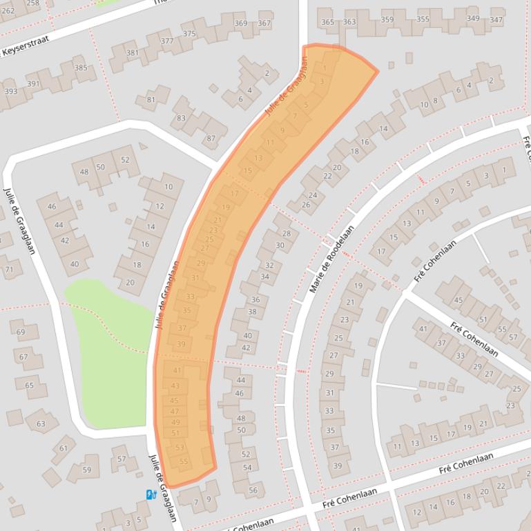 Kaart van postcodegebied 7545RE.