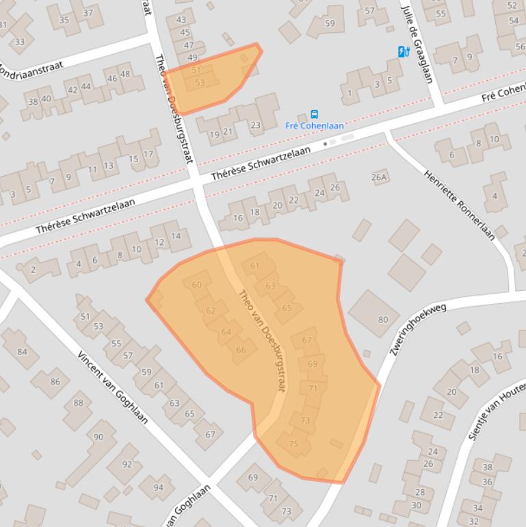 Kaart van postcodegebied 7545RH.