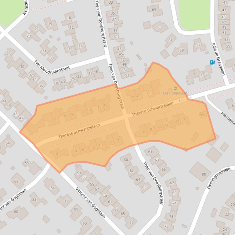 Kaart van postcodegebied 7545RR.