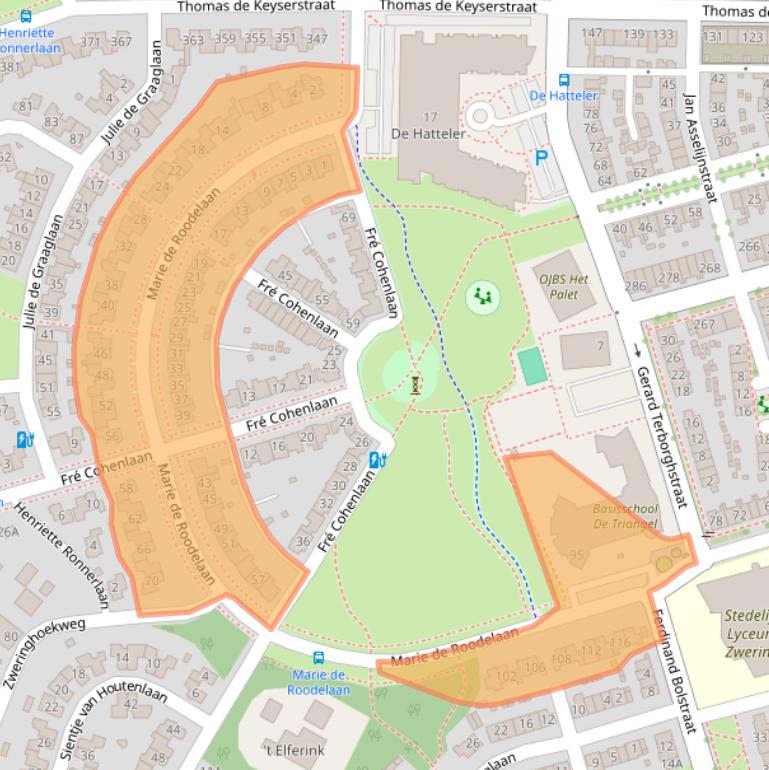 Kaart van postcodegebied 7545RT.