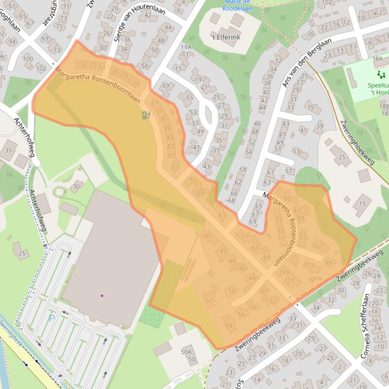 Kaart van postcodegebied 7545RX.