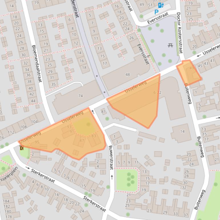 Kaart van postcodegebied 7545SE.