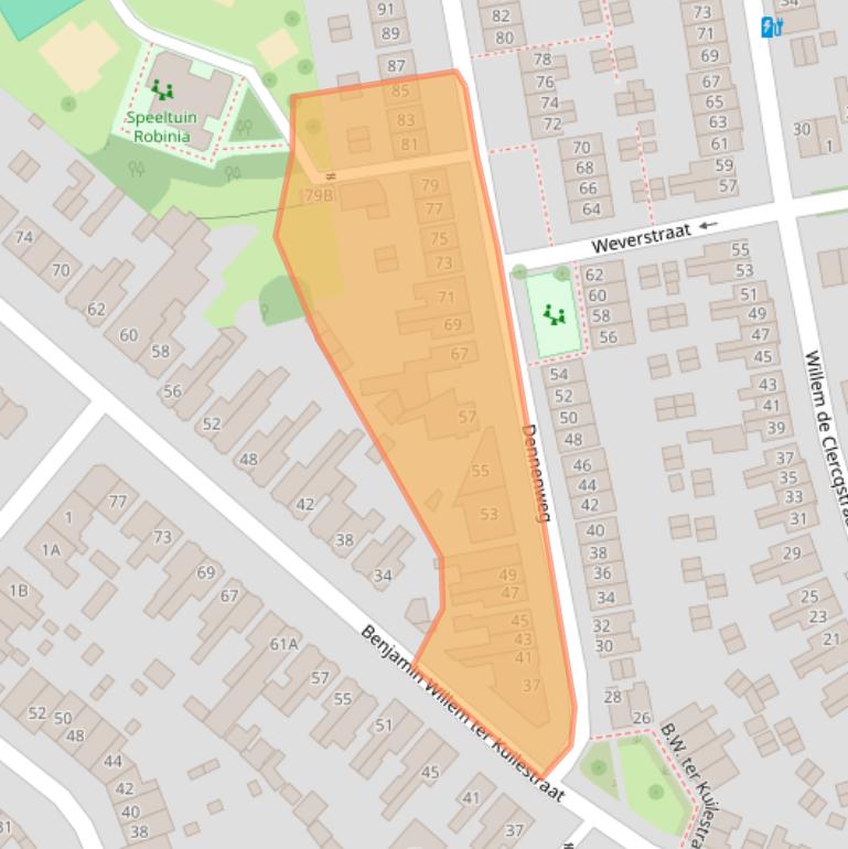 Kaart van postcodegebied 7545WB.