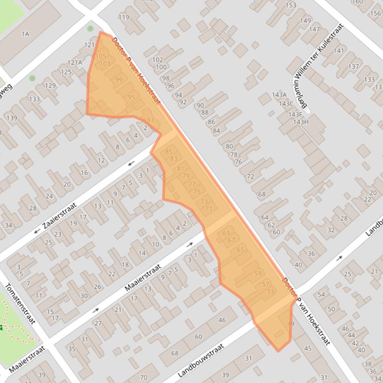 Kaart van postcodegebied 7545WZ.