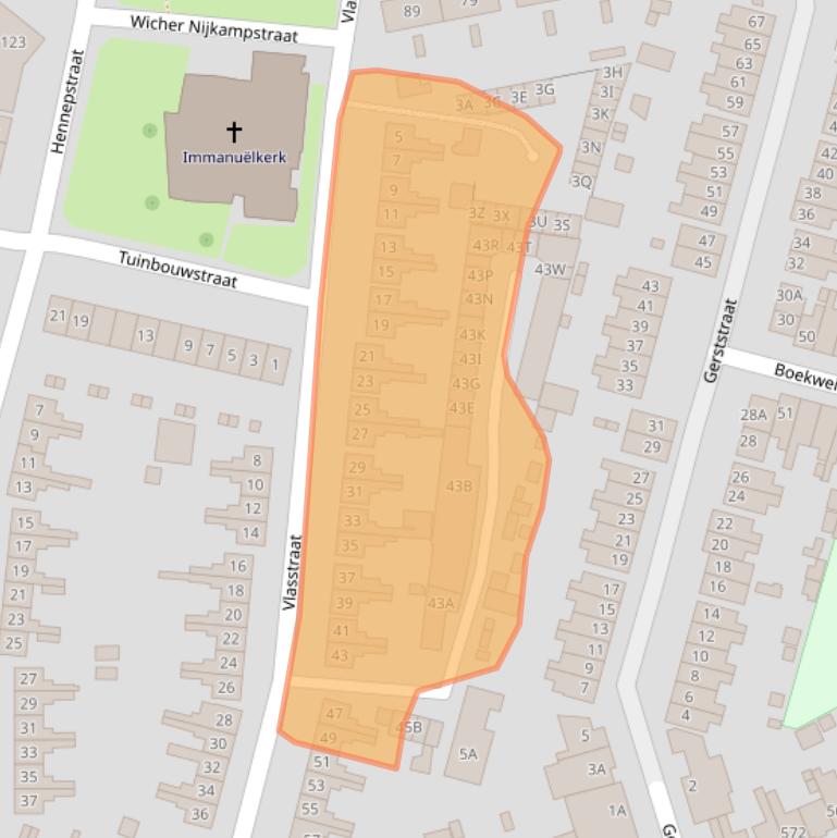 Kaart van postcodegebied 7545XH.
