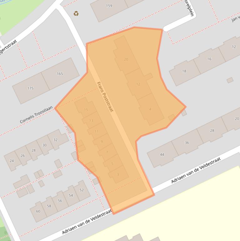 Kaart van postcodegebied 7545ZA.