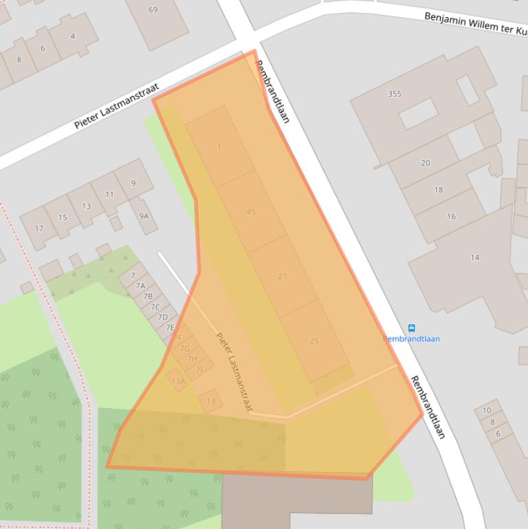 Kaart van postcodegebied 7545ZG.