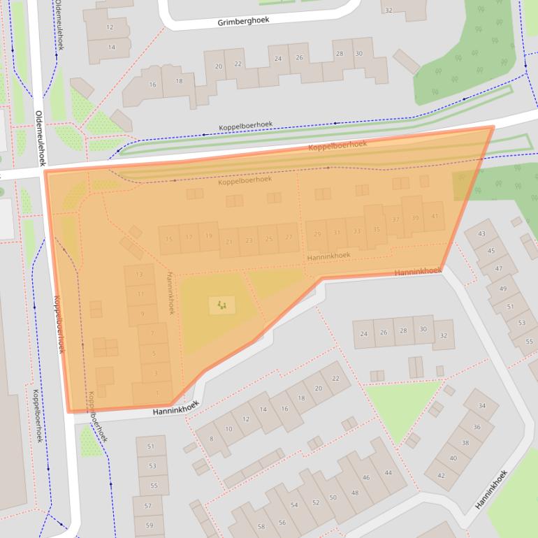 Kaart van postcodegebied 7546AD.
