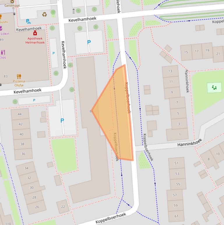 Kaart van postcodegebied 7546AT.