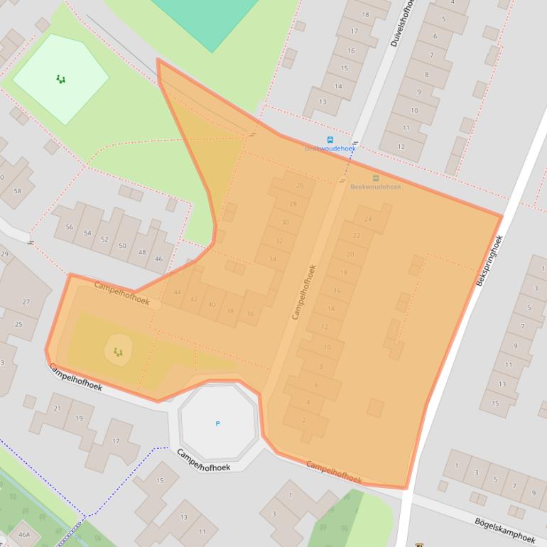 Kaart van postcodegebied 7546BL.