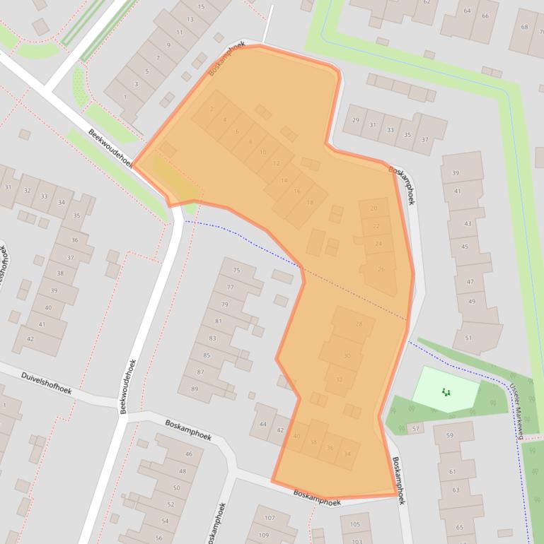 Kaart van postcodegebied 7546DT.