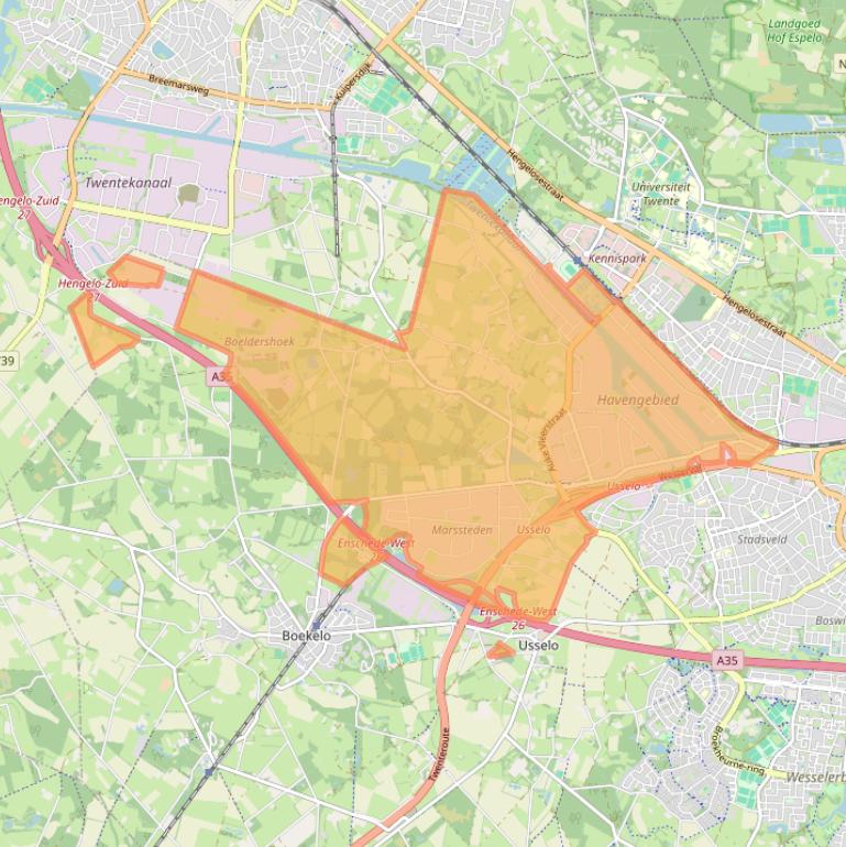 Kaart van postcodegebied 7547.