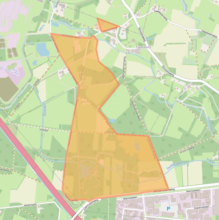 Kaart van postcodegebied 7547RR.