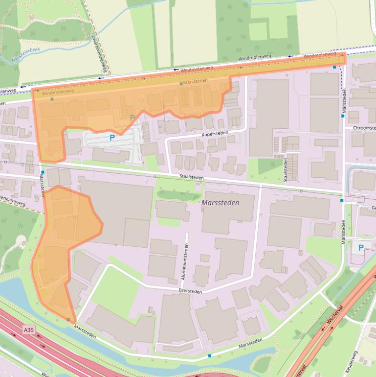 Kaart van postcodegebied 7547TD.
