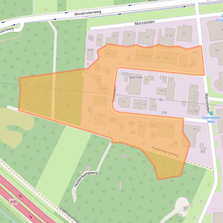 Kaart van postcodegebied 7547TG.