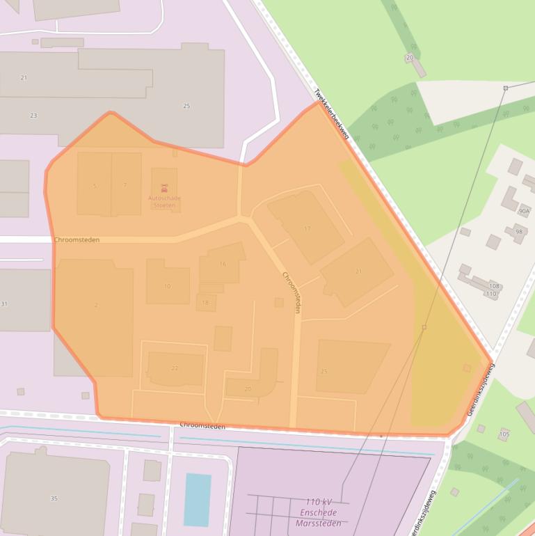 Kaart van postcodegebied 7547TL.