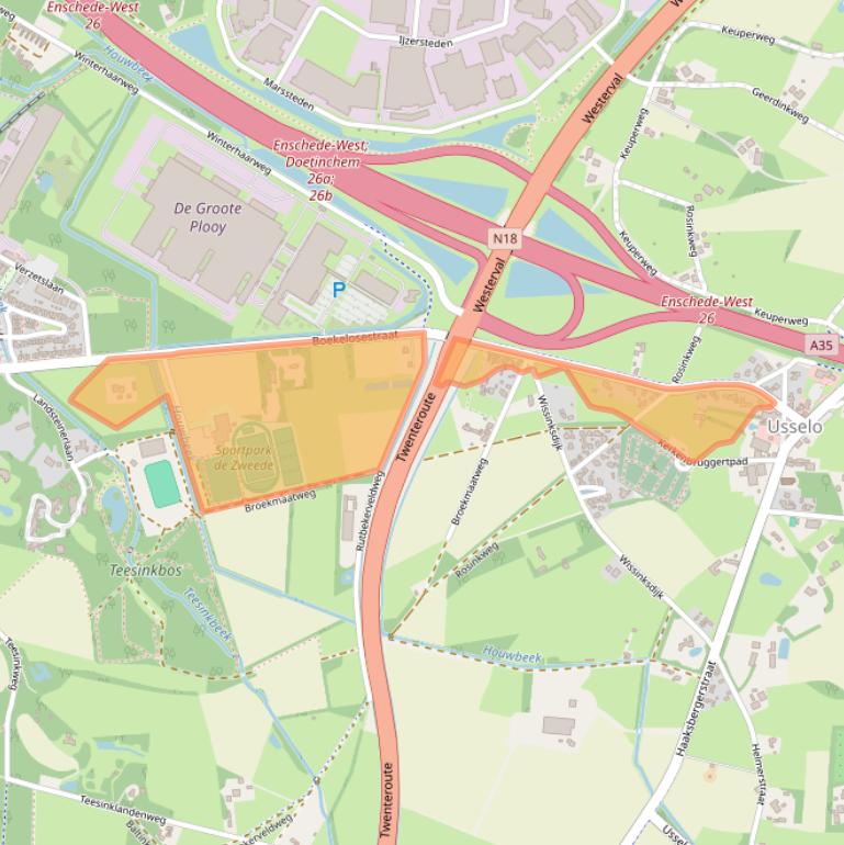 Kaart van postcodegebied 7548AS.