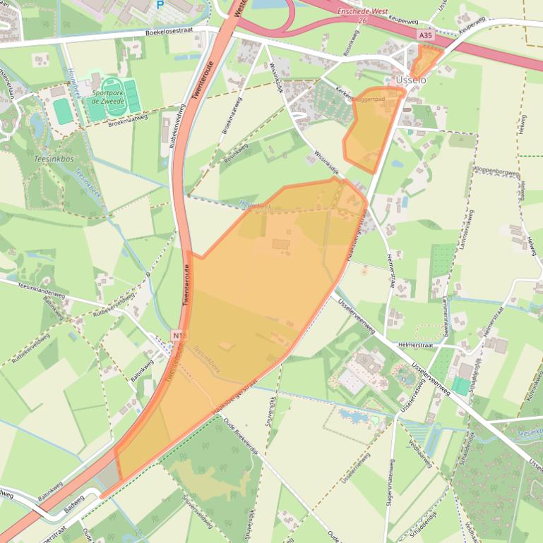 Kaart van postcodegebied 7548PC.