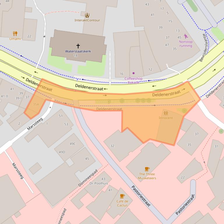 Kaart van postcodegebied 7551AA.