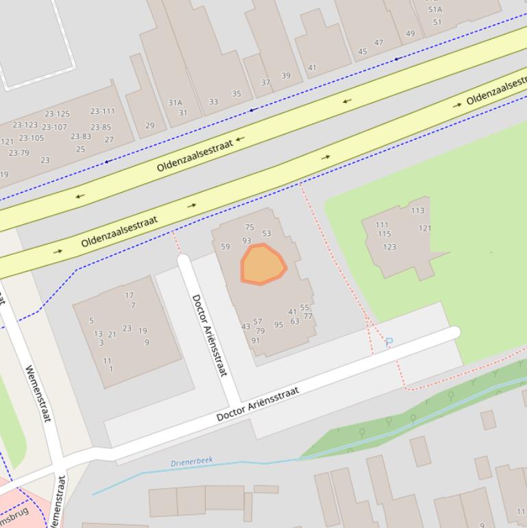 Kaart van postcodegebied 7551AL.