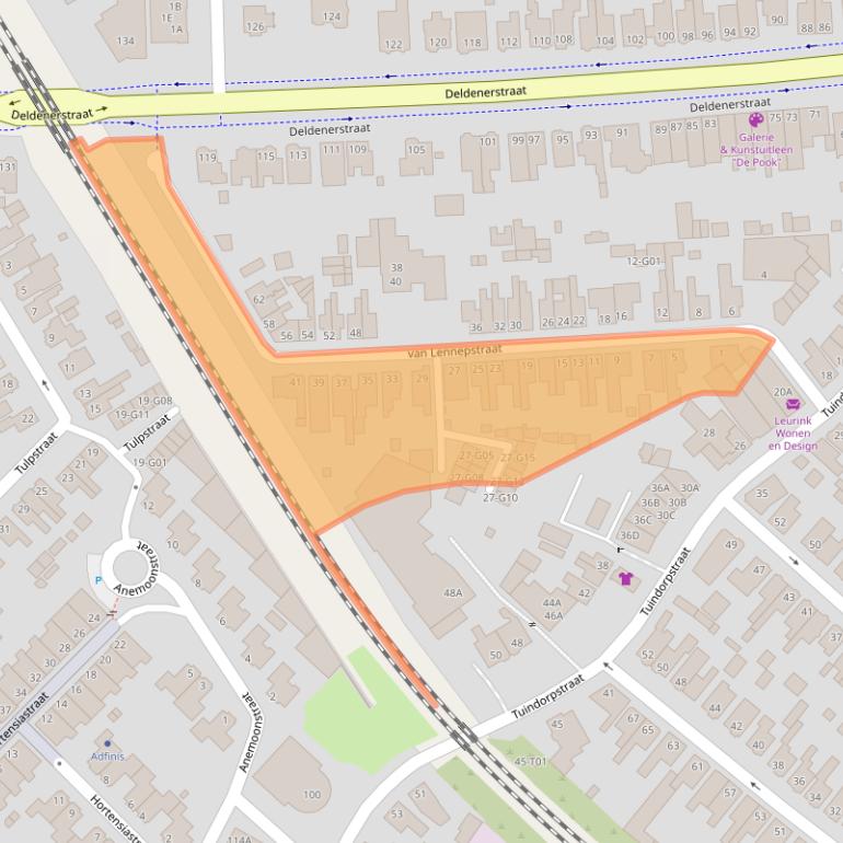 Kaart van postcodegebied 7551AR.