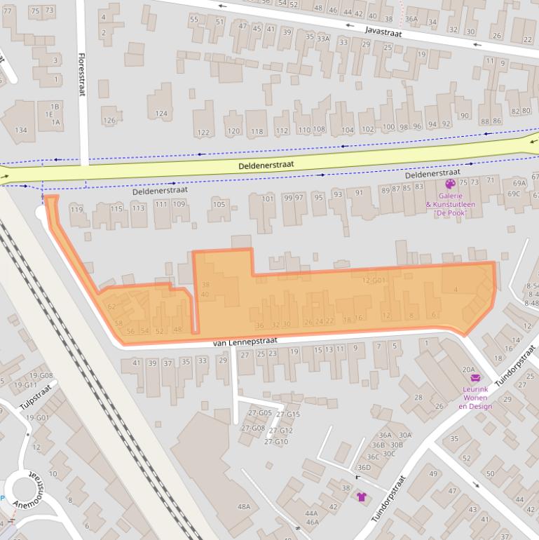 Kaart van postcodegebied 7551AS.