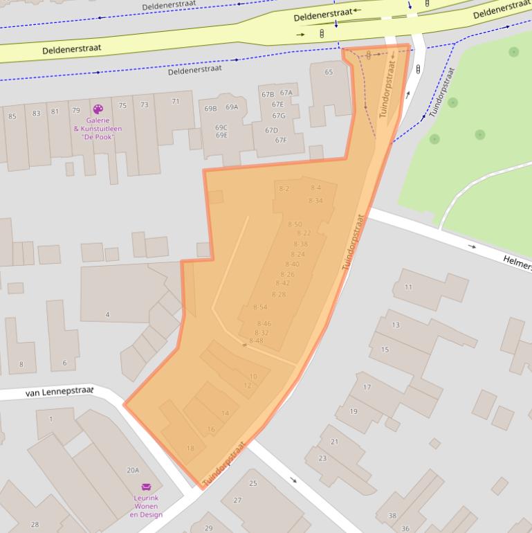 Kaart van postcodegebied 7551AT.