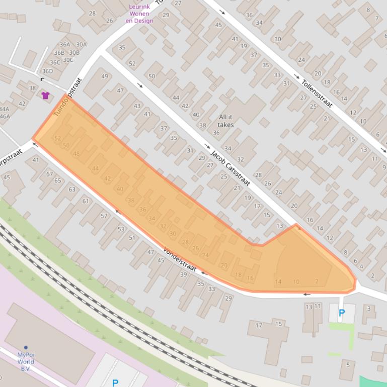 Kaart van postcodegebied 7551BC.